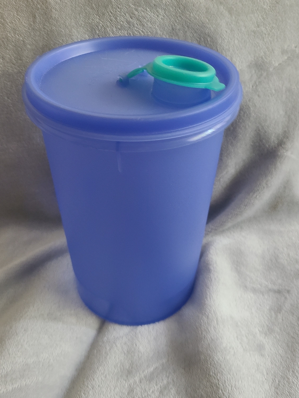 Blue Plastic Storage Pitcher with Snap Lid